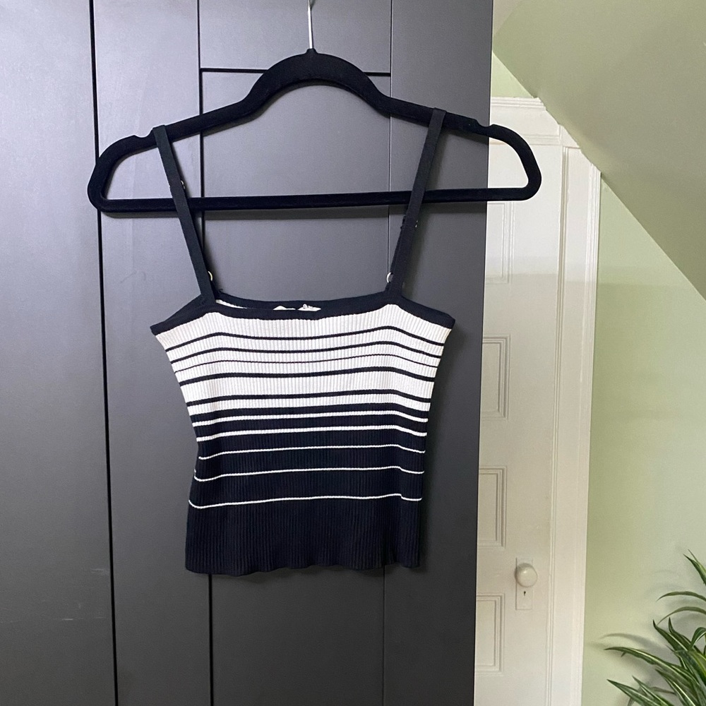 Sky & Sparrow Stripe Crop Tank